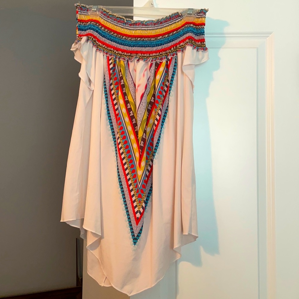 Off shoulder printed top